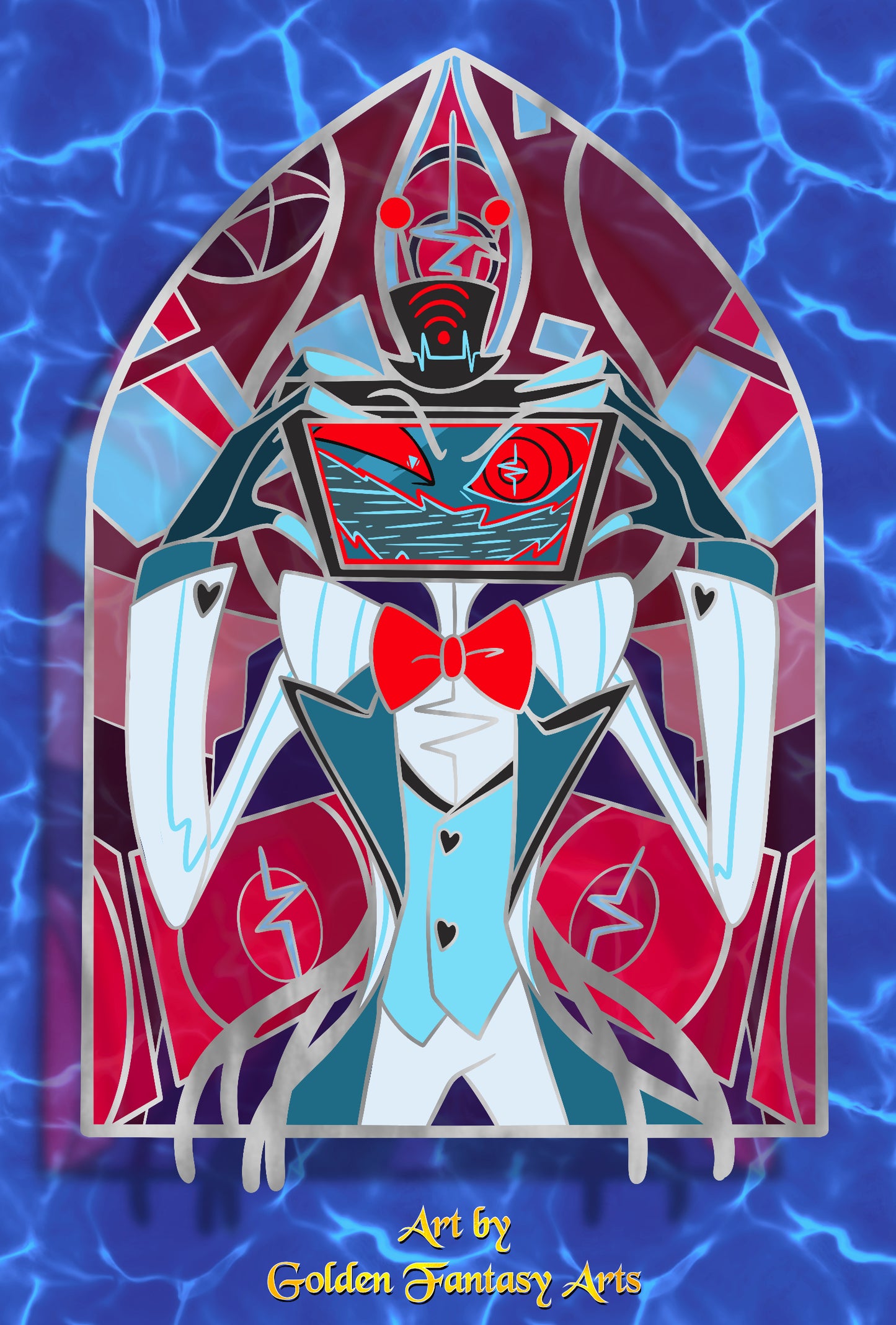 PREORDER Vox Dei 90mm stained glass pin