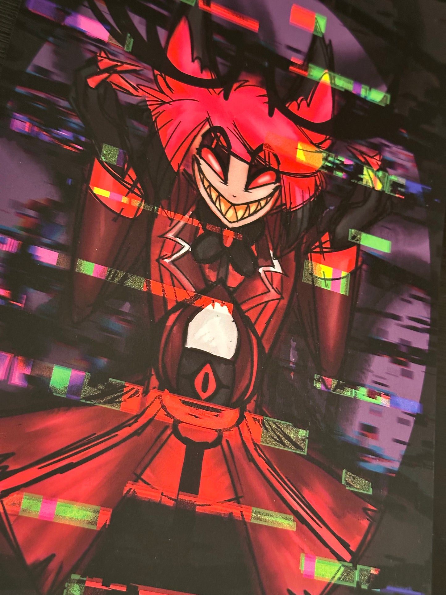 Glitch Alastor Hazbin hotel 8.5x14 inch print