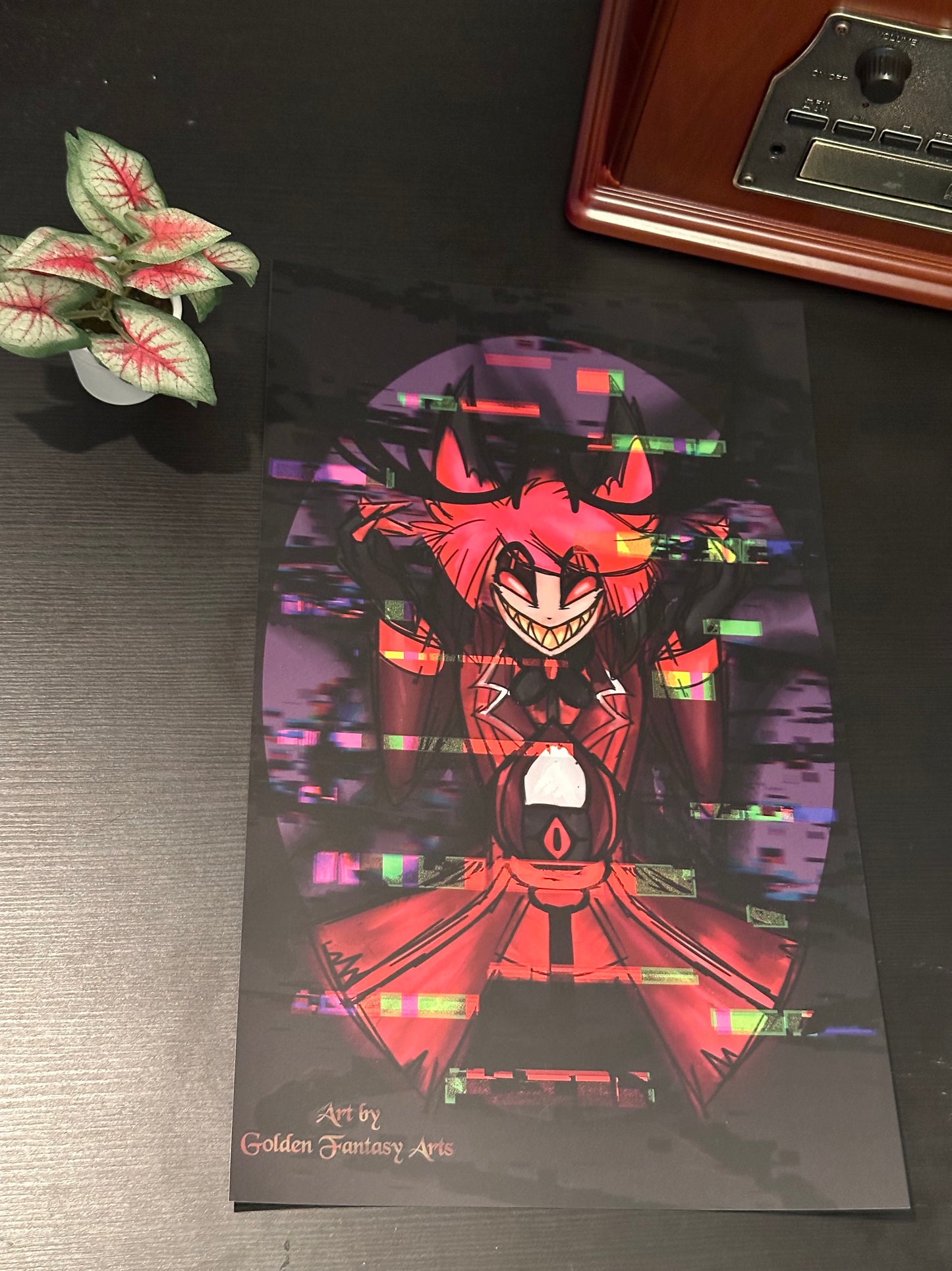 Glitch Alastor Hazbin hotel 8.5x14 inch print