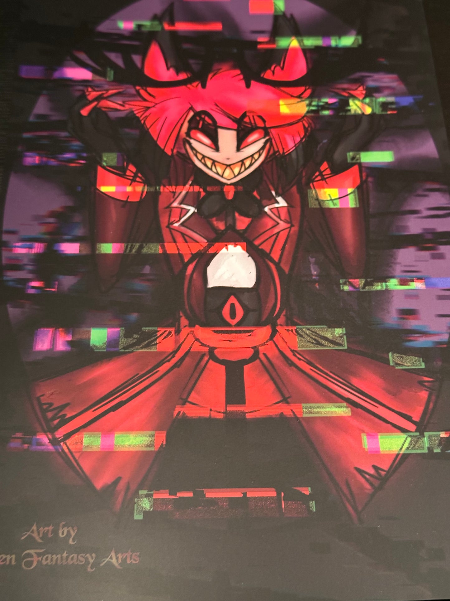 Glitch Alastor Hazbin hotel 8.5x14 inch print