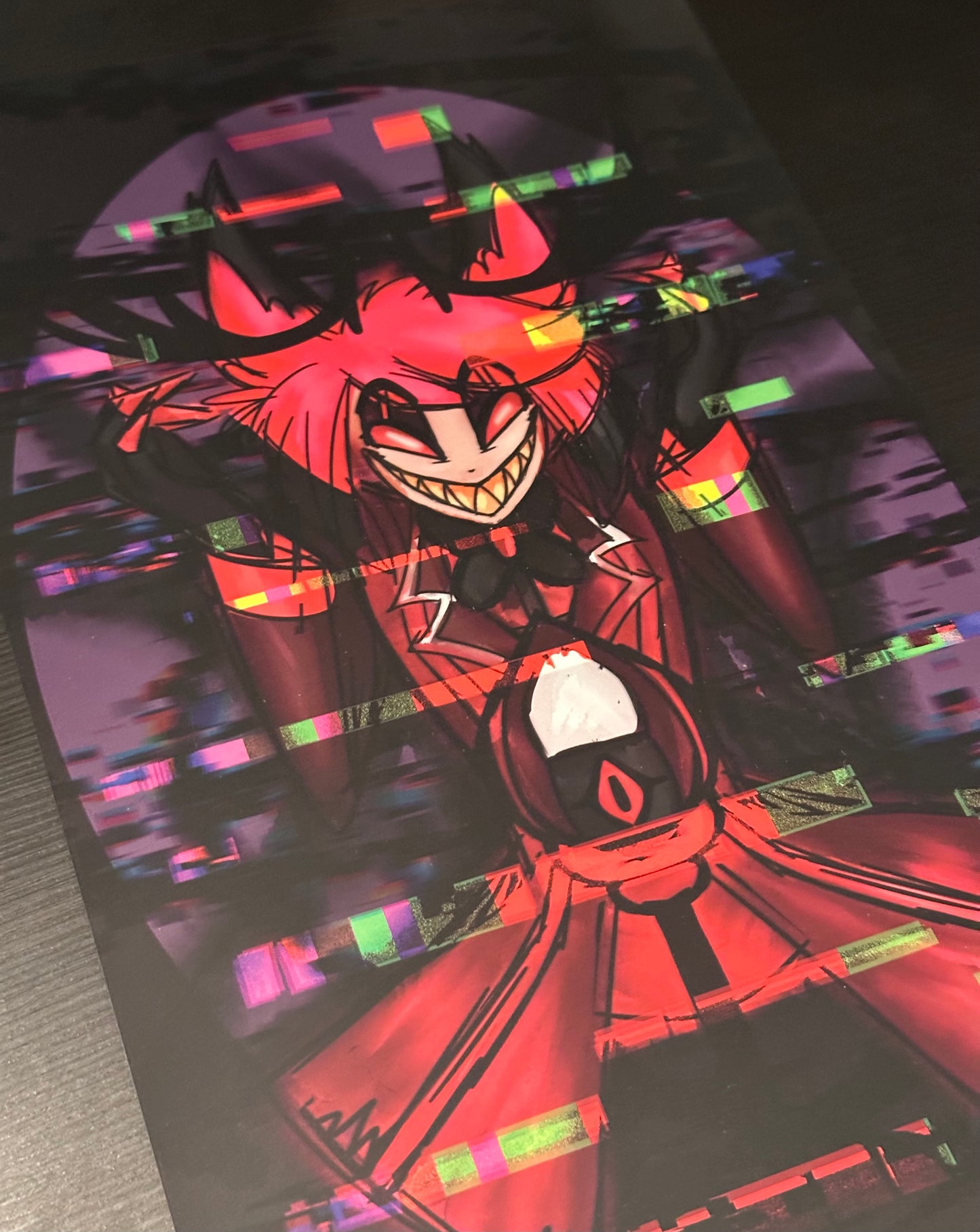 Glitch Alastor Hazbin hotel 8.5x14 inch print