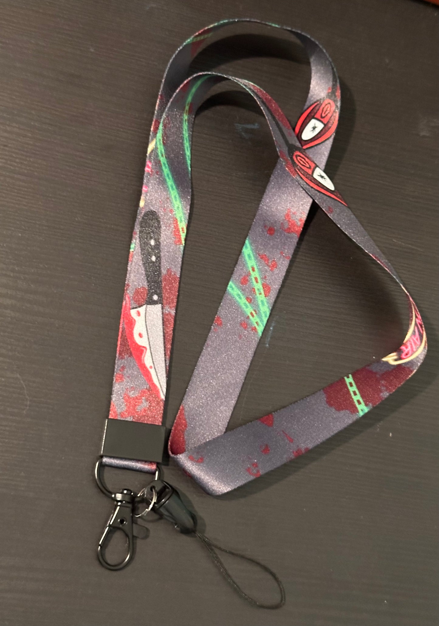 Radio demon “on air” themed crime scene lanyard