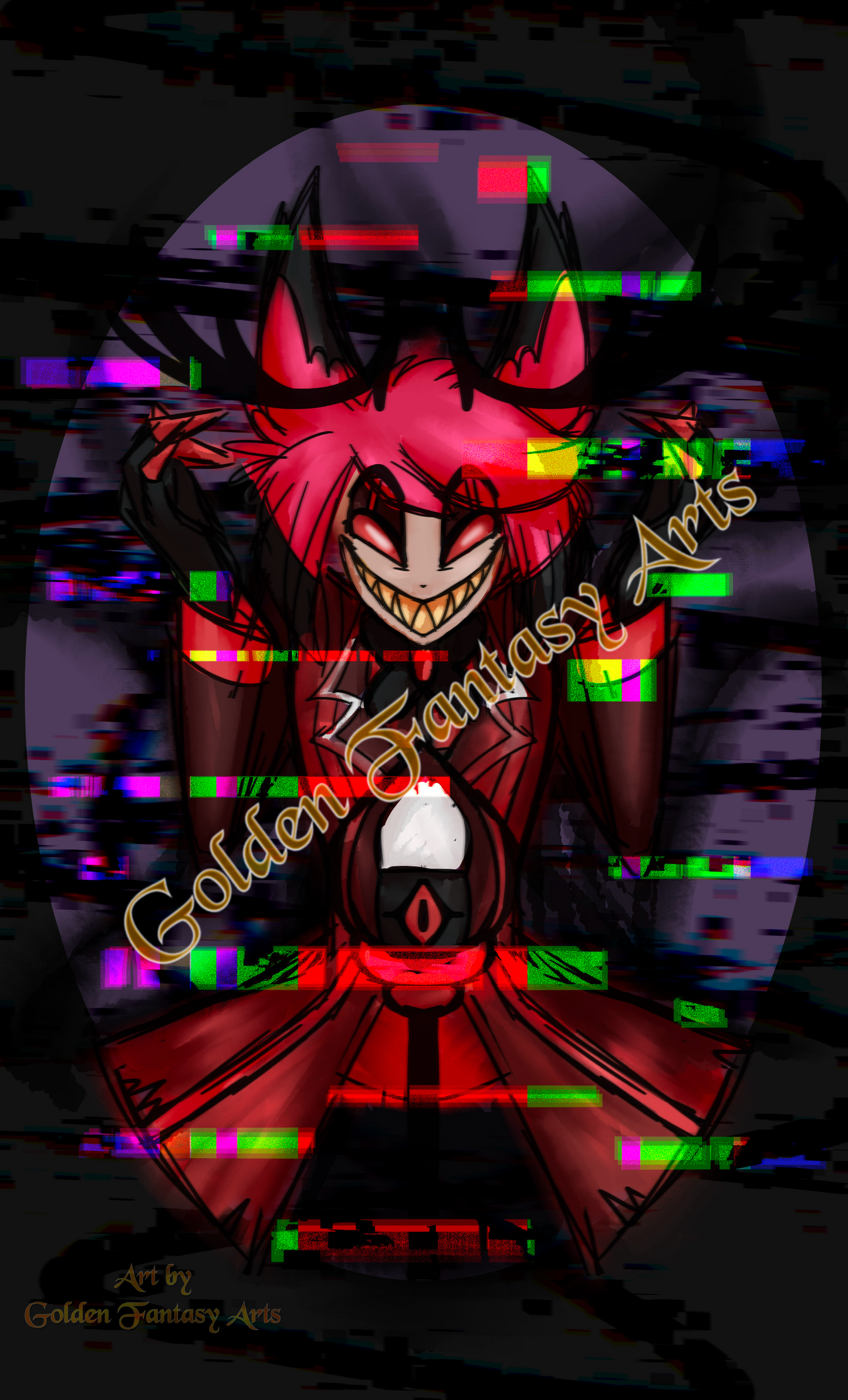 Glitch Alastor Hazbin hotel 8.5x14 inch print