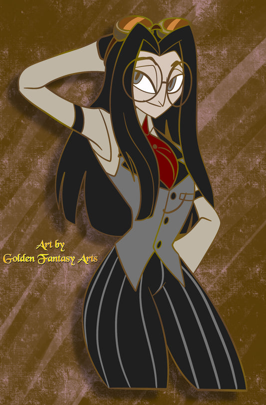 PREORDER Human Sir Pentious, Pendleton 60mm tall gold plate enamel pin