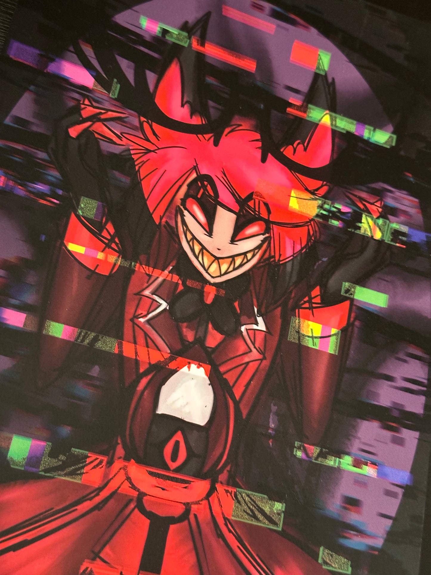 Glitch Alastor Hazbin hotel 8.5x14 inch print