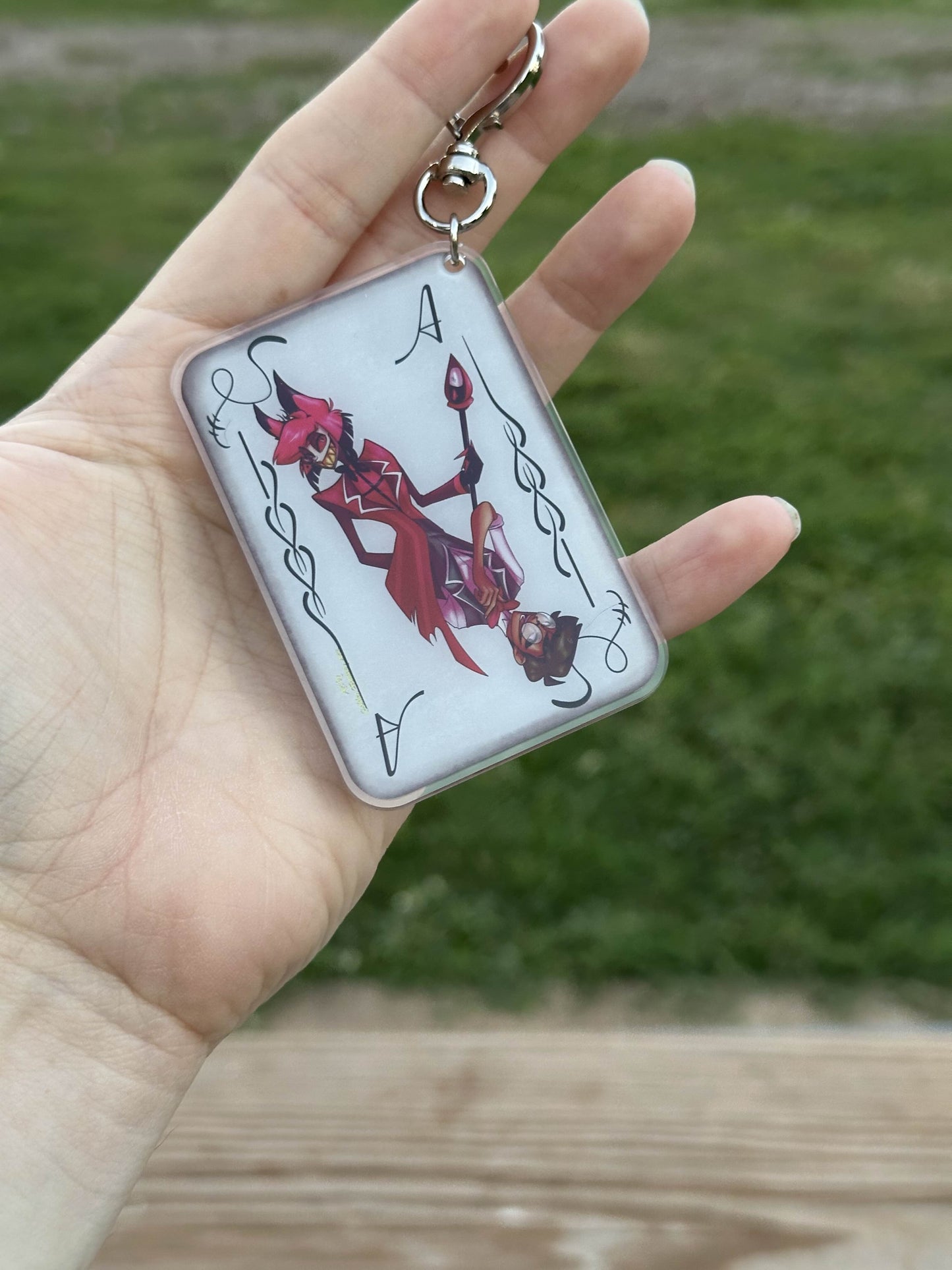 Hazbin Hotel Alastor Ace Playing Card Double-sided Acrylic Keychain