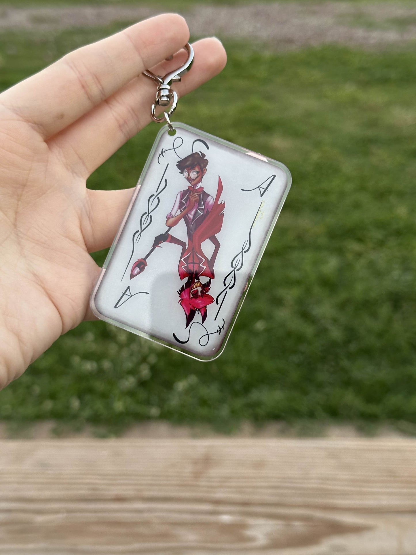 Hazbin Hotel Alastor Ace Playing Card Double-sided Acrylic Keychain