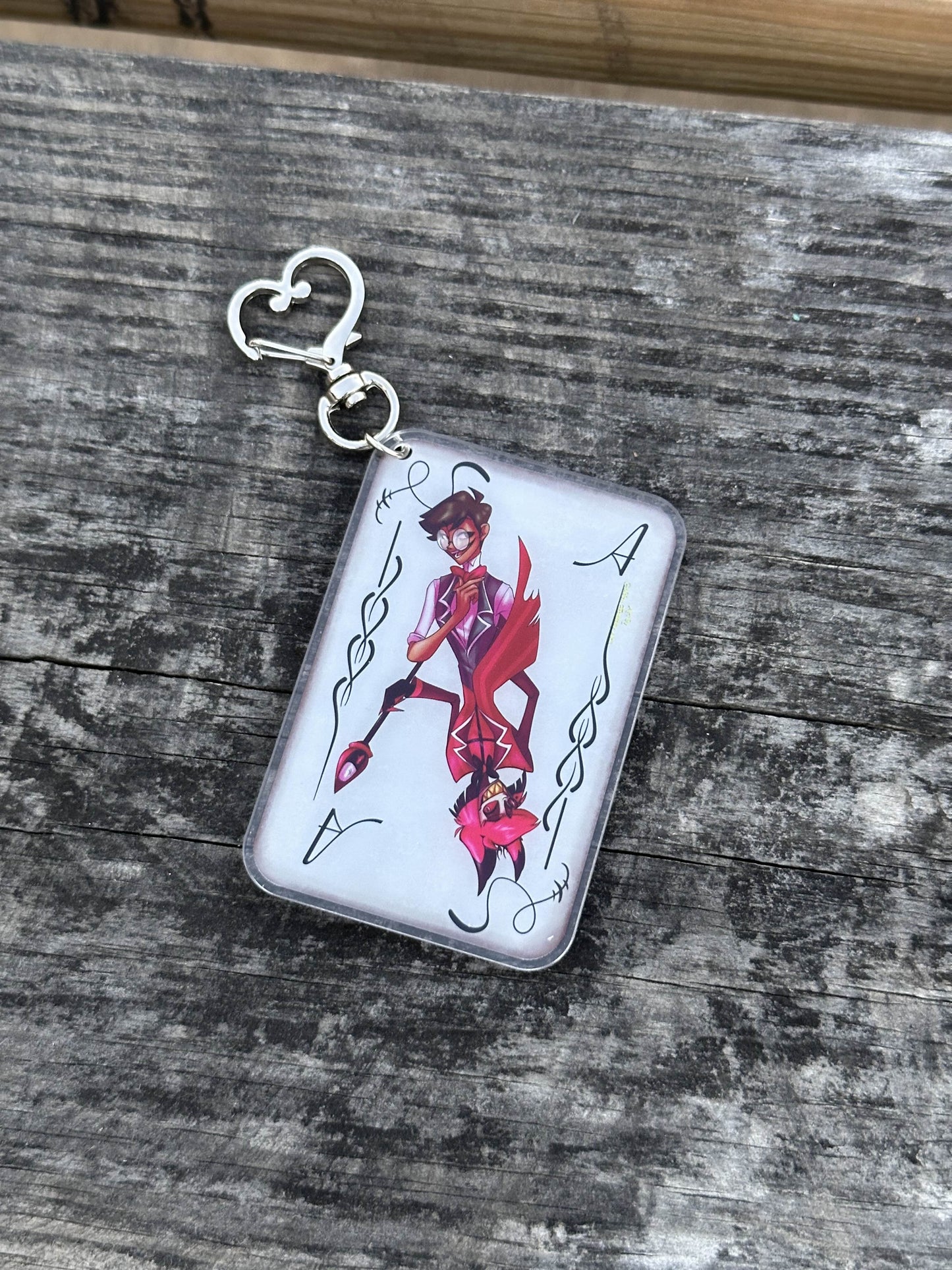 Hazbin Hotel Alastor Ace Playing Card Double-sided Acrylic Keychain