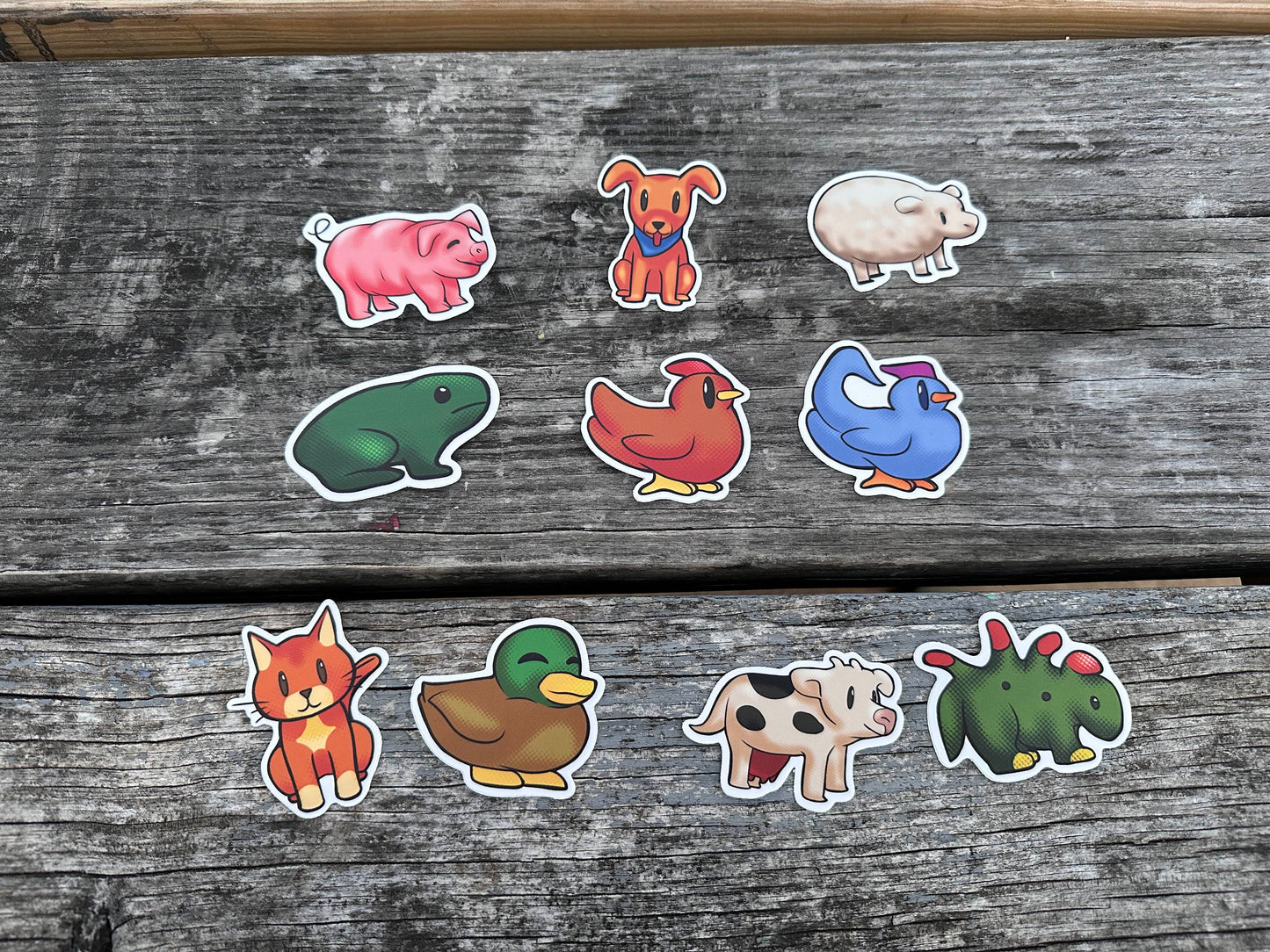 Stardew Valley farm animal matte white vinyl stickers 2.25 inches