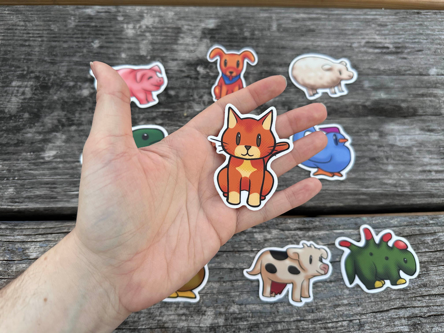 Stardew Valley farm animal matte white vinyl stickers 2.25 inches