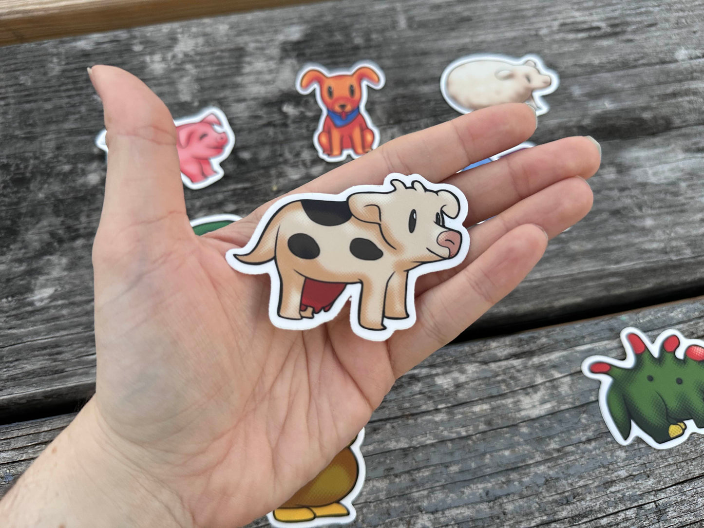 Stardew Valley farm animal matte white vinyl stickers 2.25 inches