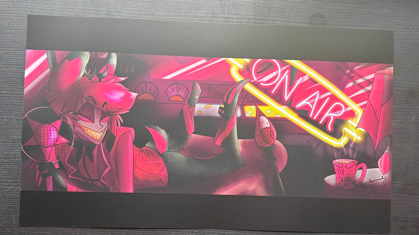 On Air - Alastor Radio Demon Large 9 x 16 inch satin print with matte laminate