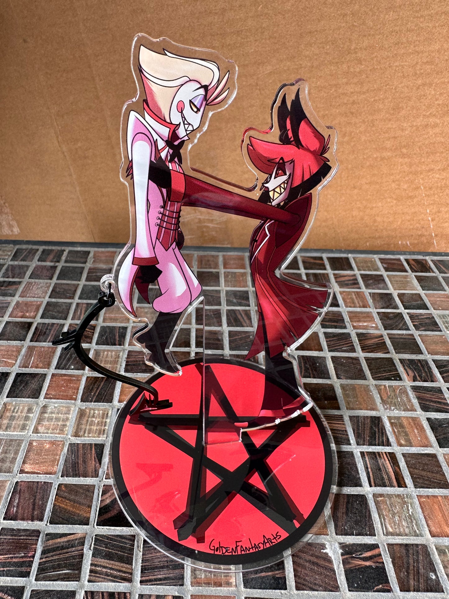 RadioApple Lucifer Alastor Hazbin Uppies tail swinging standee 180 mm tall