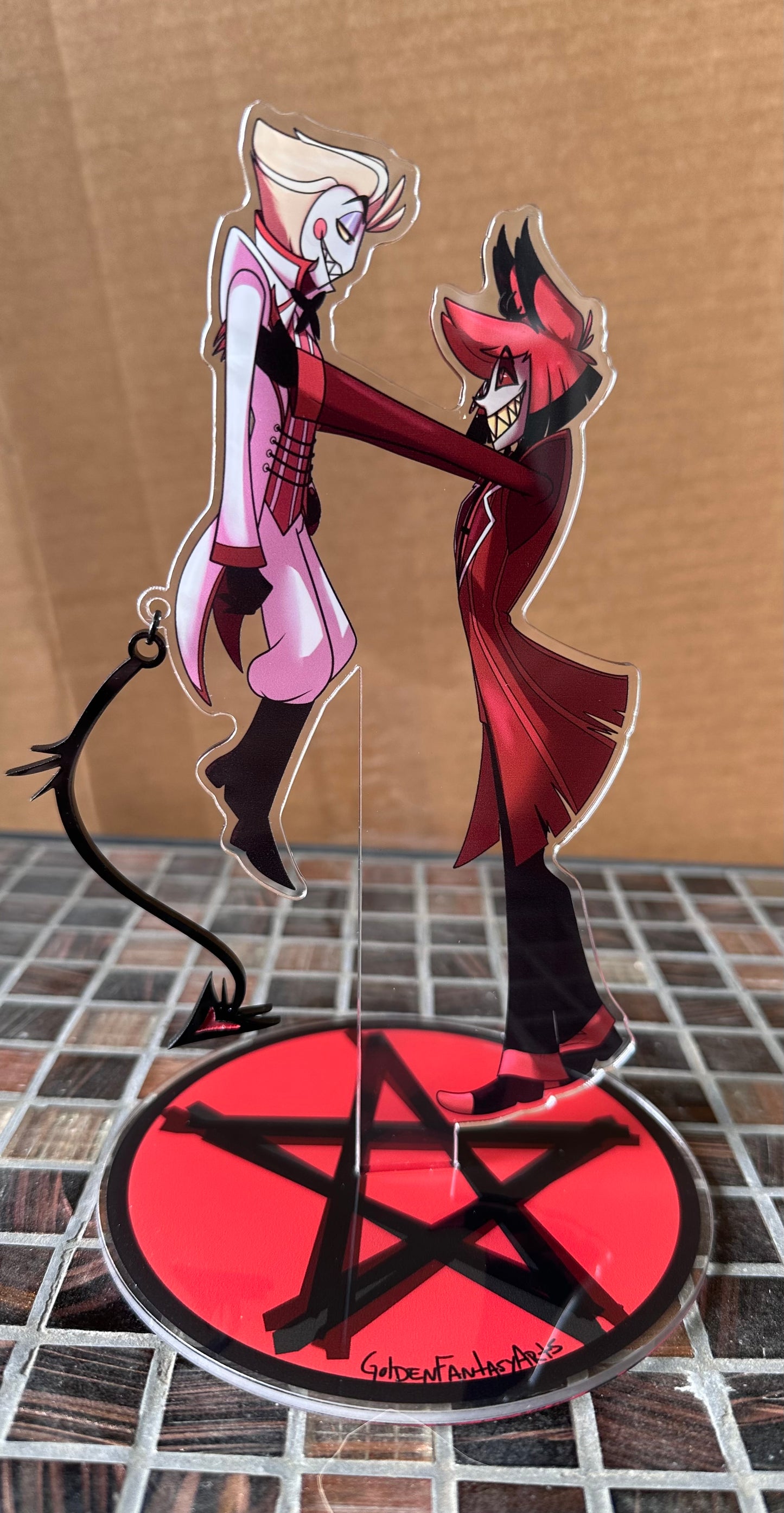 RadioApple Lucifer Alastor Hazbin Uppies tail swinging standee 180 mm tall