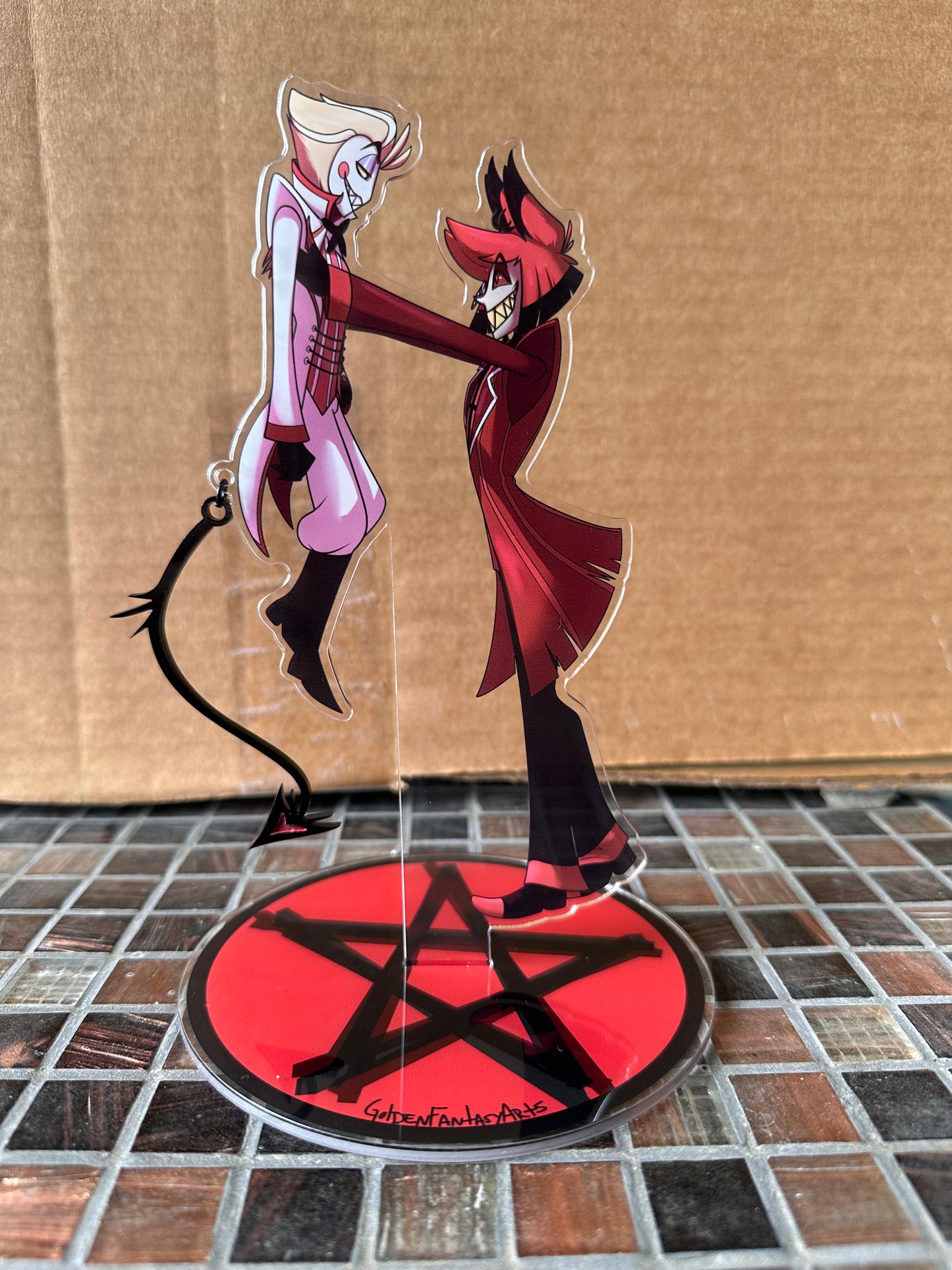 RadioApple Lucifer Alastor Hazbin Uppies tail swinging standee 180 mm tall