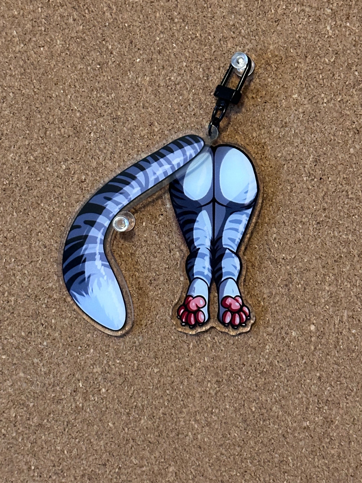 Furry Butt + Tail Double-sided Acrylic Keychain - Stolas Loona Wolf Cat Fox Dragon