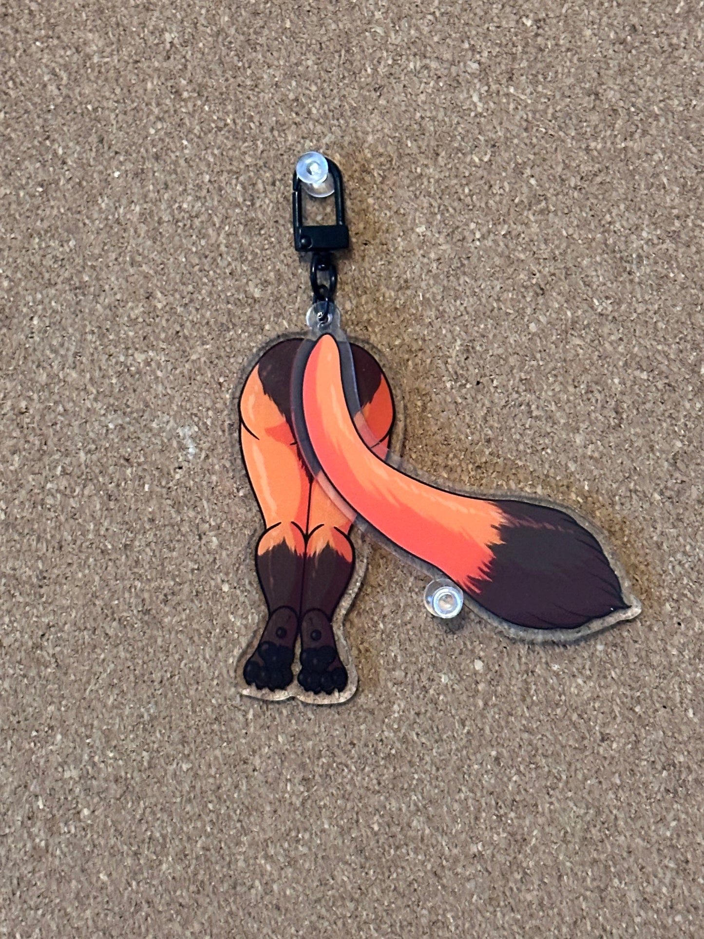 Furry Butt + Tail Double-sided Acrylic Keychain - Stolas Loona Wolf Cat Fox Dragon