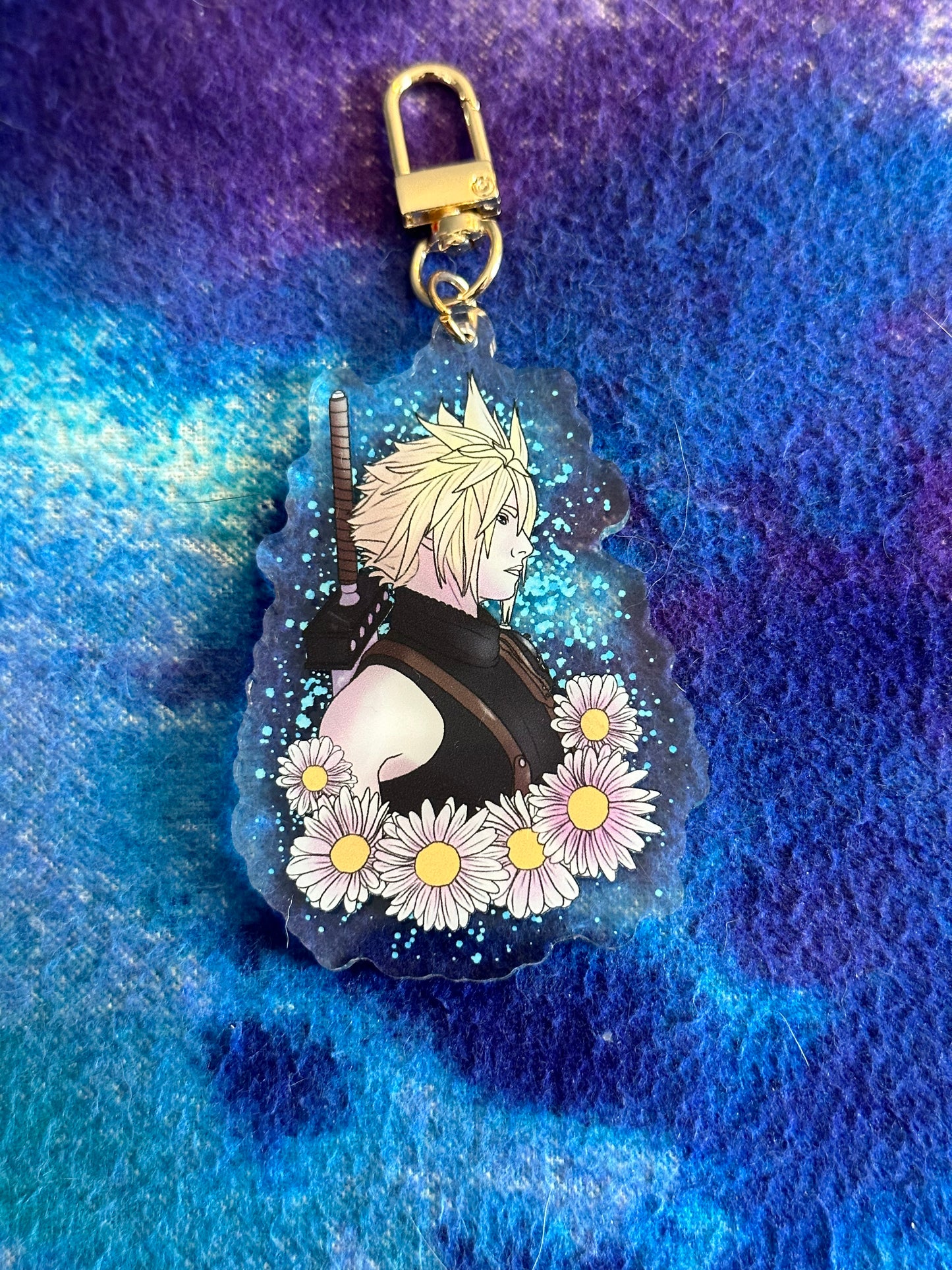 FF7R Double-sided floral and zodiac Acrylic Keychain - Cloud Sephiroth Tifa Aerith Zack