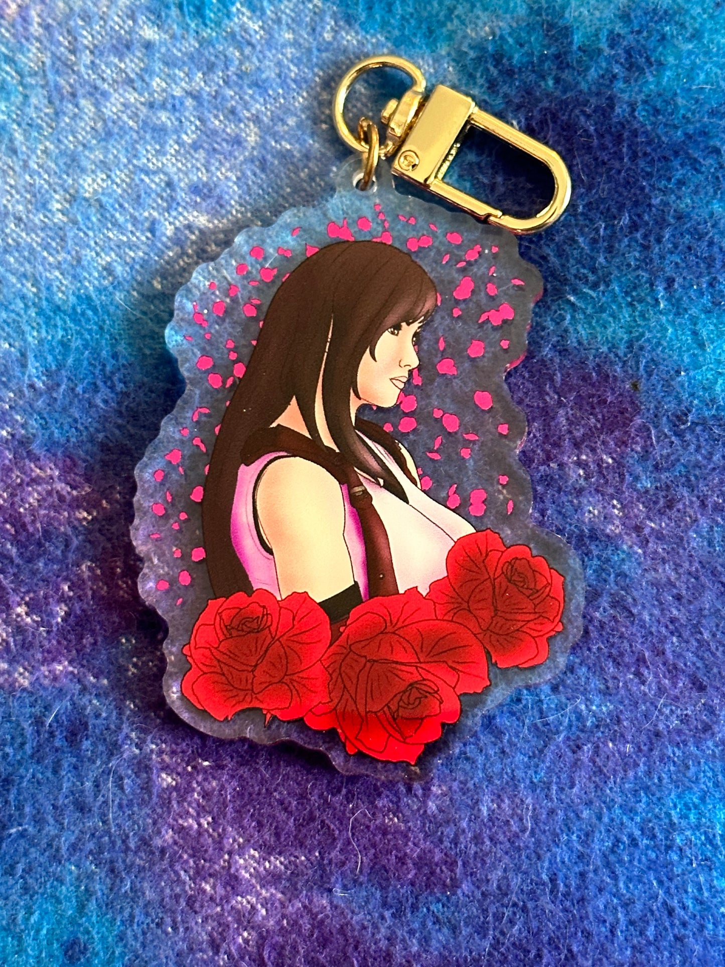 FF7R Double-sided floral and zodiac Acrylic Keychain - Cloud Sephiroth Tifa Aerith Zack