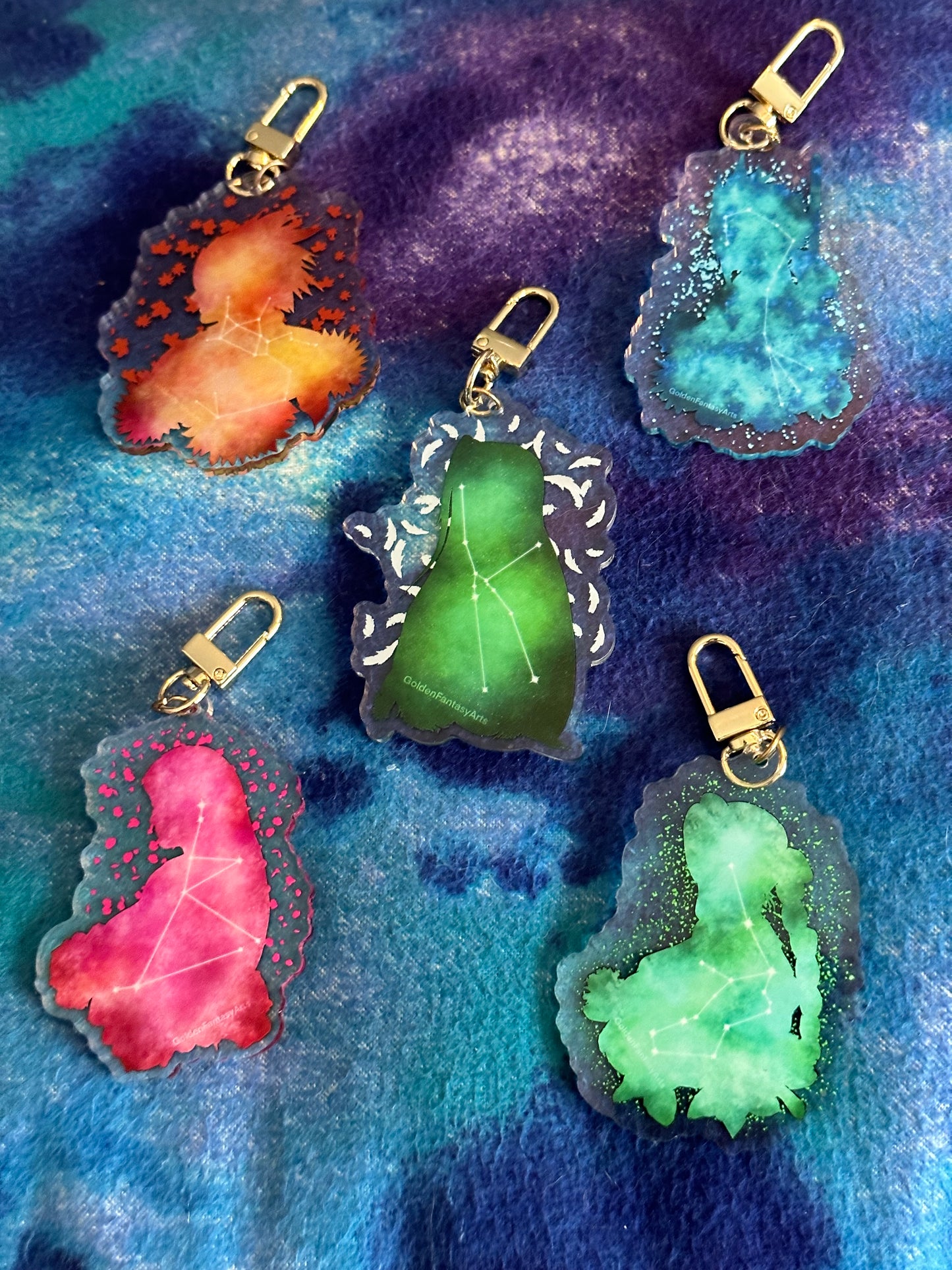 FF7R Double-sided floral and zodiac Acrylic Keychain - Cloud Sephiroth Tifa Aerith Zack