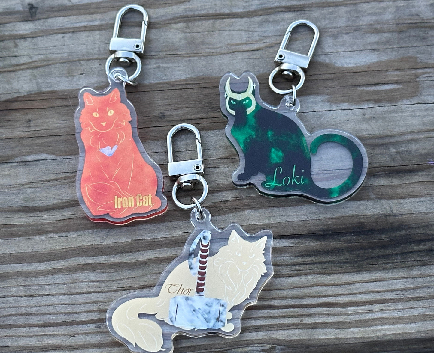 Meow-velous cat avenger keychains - 2 inch tall