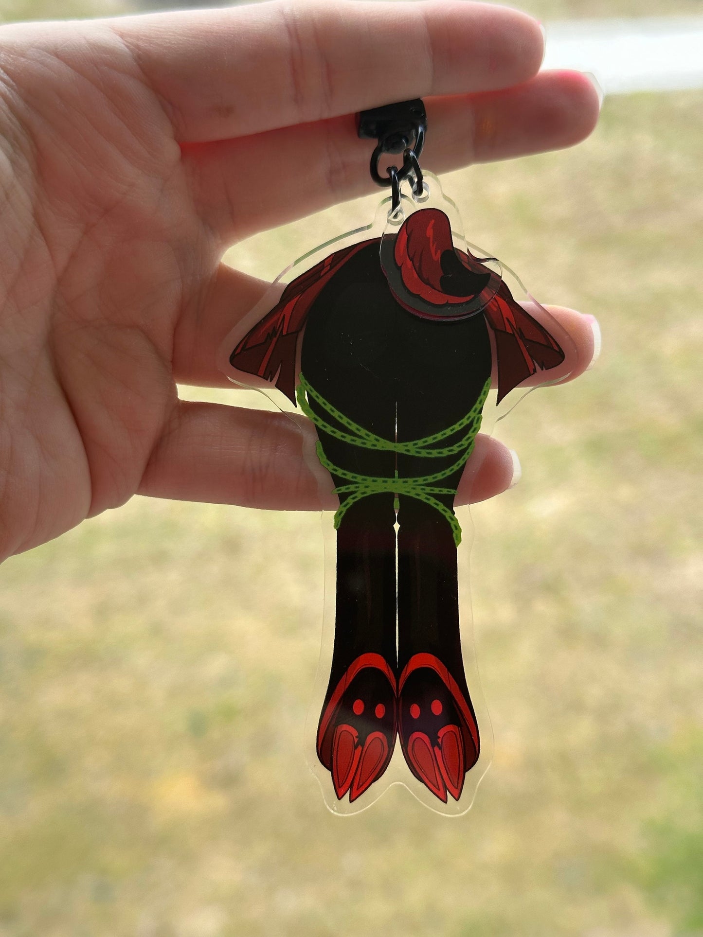 Hazbin Hotel wiggle tail Double-sided Acrylic Keychain - Alastor 4 inch